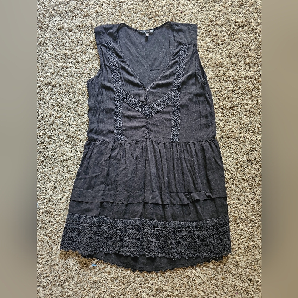 Victoria's Secret black laced cottagecore sexy 100% viscose mini dress suze M - Picture 2 of 10